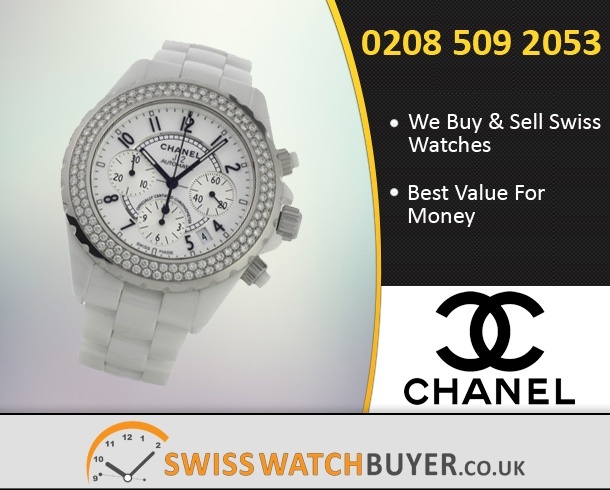 Chanel J12 White Ceramic Diamond Chronograph 41mm Watch H1707